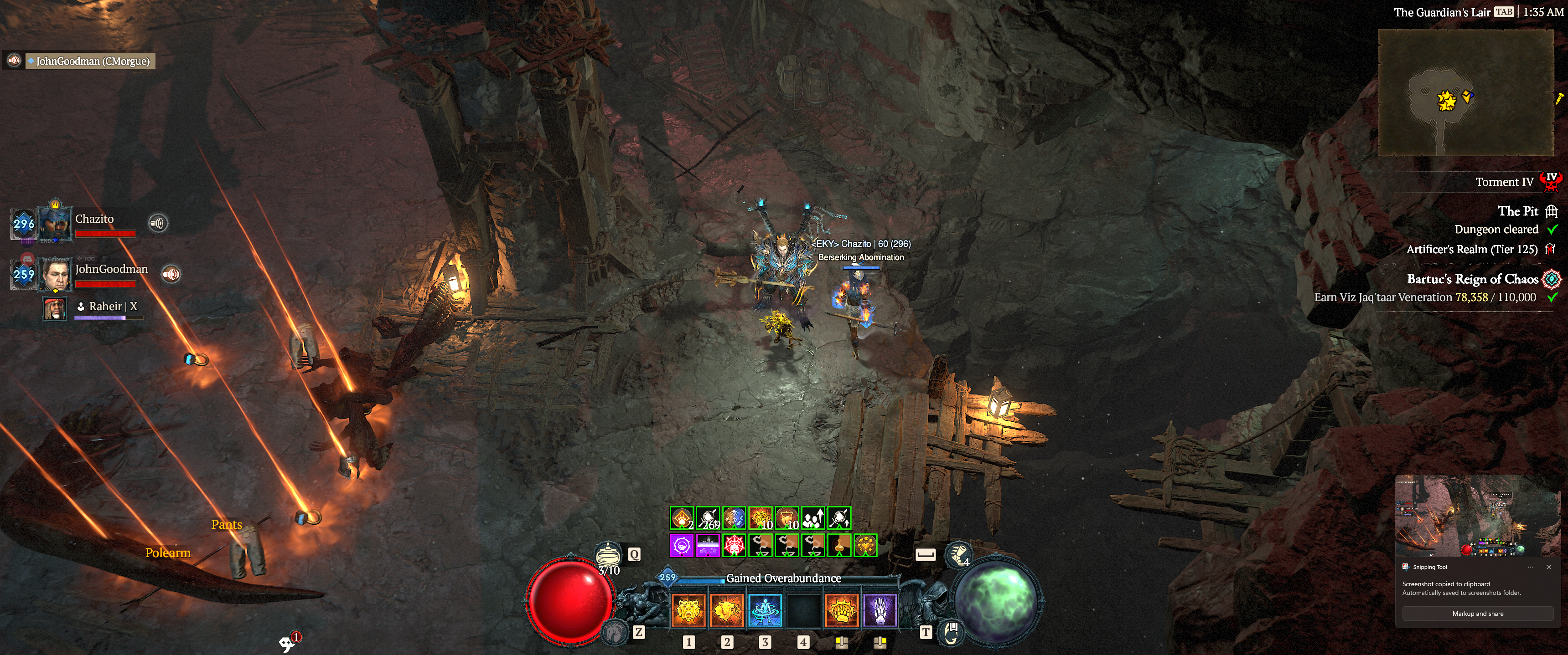 Two-party pit carry screenshot